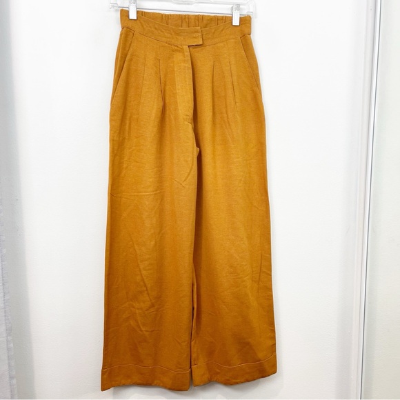 Ali Golden Silk Roll Cuff Crop Trouser Pant in Rust Size Small - Picture 1 of 8